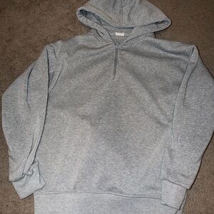 Gray Men's Quarter Zip Hoodie